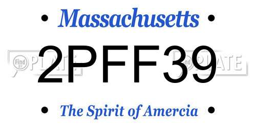 2PFF39 Massachusetts License Plate