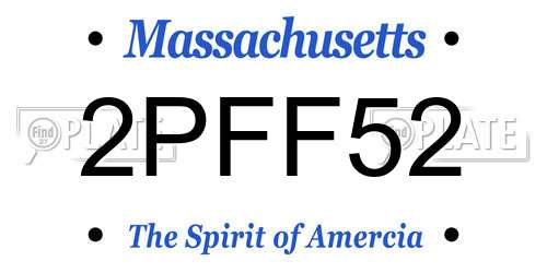 2PFF52 Massachusetts License Plate