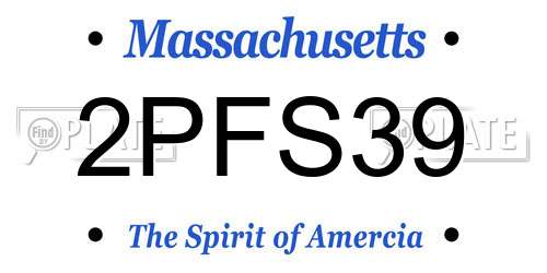 2PFS39 Massachusetts License Plate