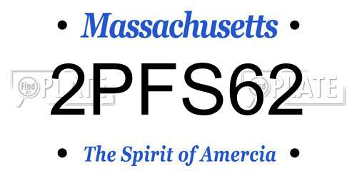 2PFS62 Massachusetts License Plate