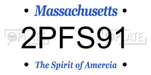 2PFS91 Massachusetts License Plate