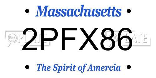 2PFX86 Massachusetts License Plate