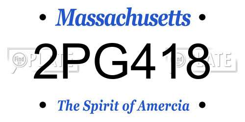 2PG418 Massachusetts License Plate