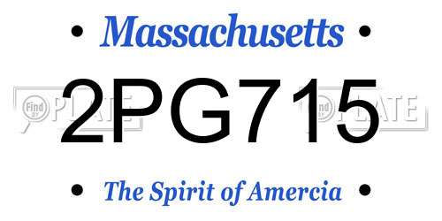 2PG715 Massachusetts License Plate