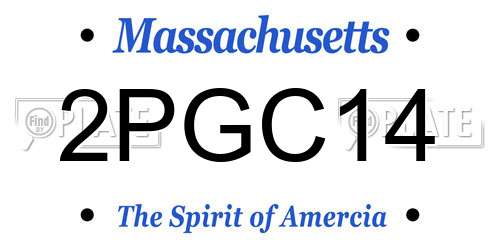 2PGC14 Massachusetts License Plate