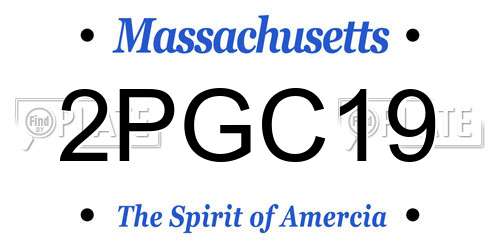 2PGC19 Massachusetts License Plate