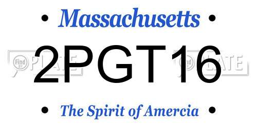 2PGT16 Massachusetts License Plate