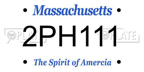 2PH111 Massachusetts License Plate
