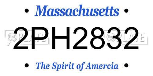 2PH2832 Massachusetts License Plate