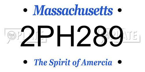 2PH289 Massachusetts License Plate