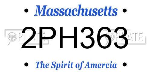 2PH363 Massachusetts License Plate