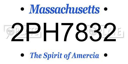 2PH7832 Massachusetts License Plate