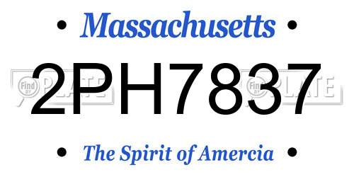 2PH7837 Massachusetts License Plate