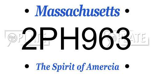 2PH963 Massachusetts License Plate