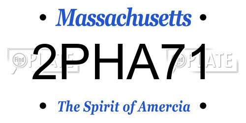 2PHA71 Massachusetts License Plate