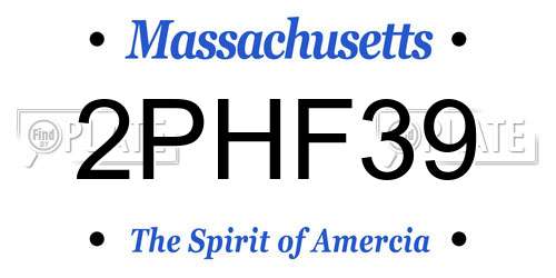 2PHF39 Massachusetts License Plate