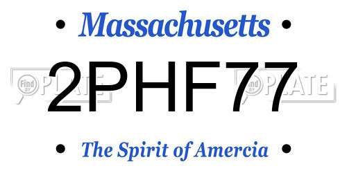 2PHF77 Massachusetts License Plate