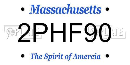 2PHF90 Massachusetts License Plate