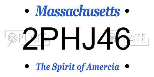 2PHJ46 Massachusetts License Plate