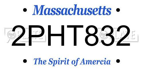 2PHT832 Massachusetts License Plate