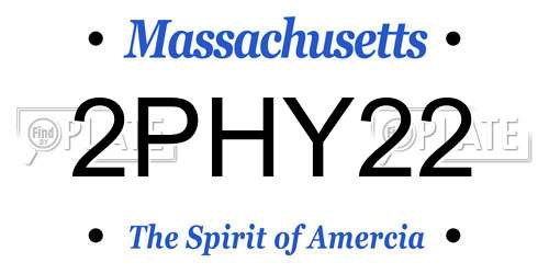 2PHY22 Massachusetts License Plate