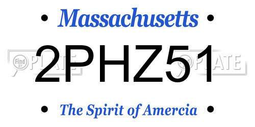 2PHZ51 Massachusetts License Plate