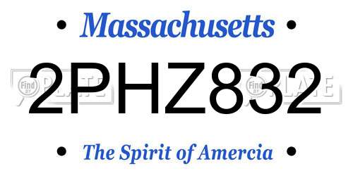 2PHZ832 Massachusetts License Plate