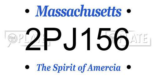 2PJ156 Massachusetts License Plate