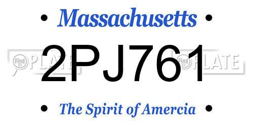 2PJ761 Massachusetts License Plate