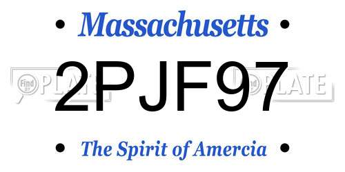2PJF97 Massachusetts License Plate