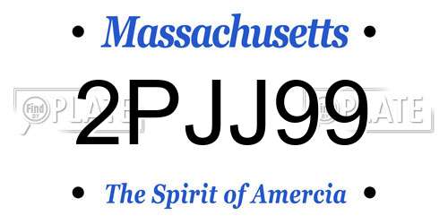 2PJJ99 Massachusetts License Plate