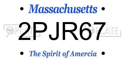 2PJR67 Massachusetts License Plate