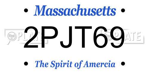 2PJT69 Massachusetts License Plate