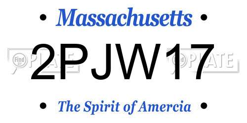 2PJW17 Massachusetts License Plate