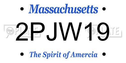 2PJW19 Massachusetts License Plate
