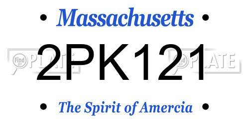2PK121 Massachusetts License Plate