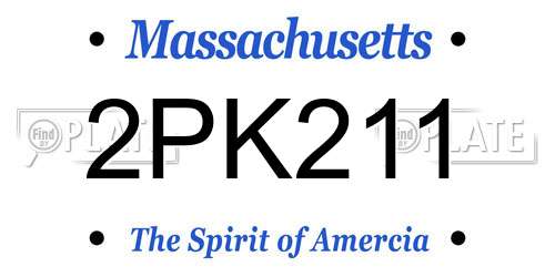 2PK211 Massachusetts License Plate
