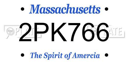 2PK766 Massachusetts License Plate