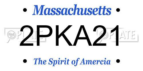 2PKA21 Massachusetts License Plate