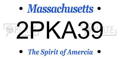 2PKA39 Massachusetts License Plate