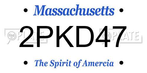 2PKD47 Massachusetts License Plate