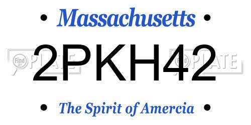 2PKH42 Massachusetts License Plate