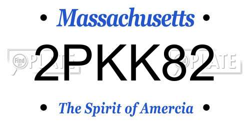 2PKK82 Massachusetts License Plate