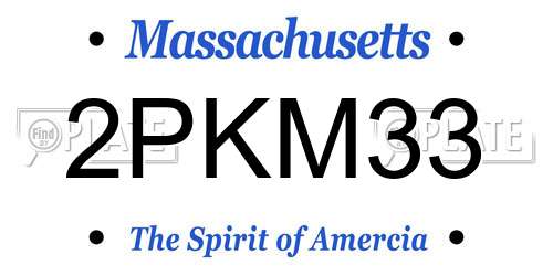 2PKM33 Massachusetts License Plate