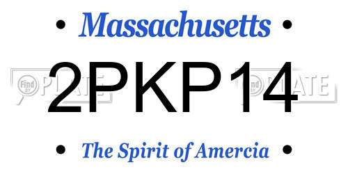 2PKP14 Massachusetts License Plate
