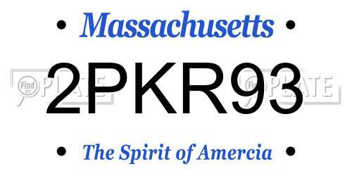 2PKR93 Massachusetts License Plate