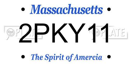 2PKY11 Massachusetts License Plate