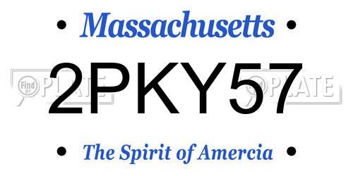 2PKY57 Massachusetts License Plate