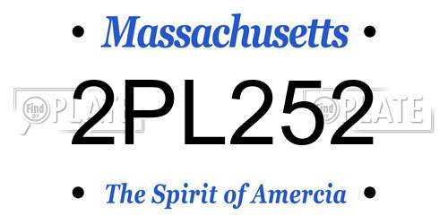 2PL252 Massachusetts License Plate