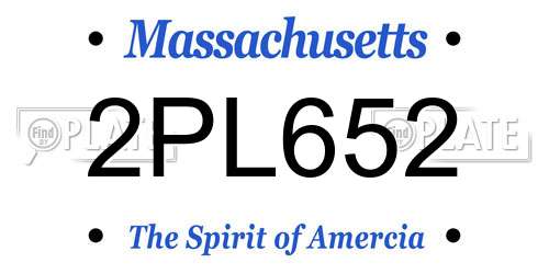 2PL652 Massachusetts License Plate